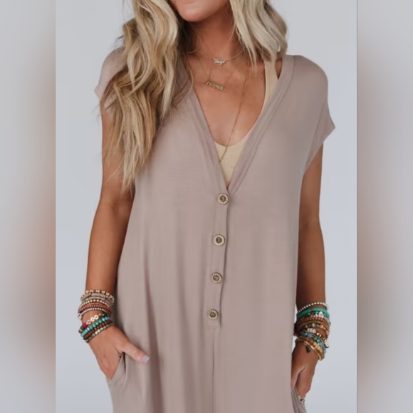 Three Birds Nest Daphne Jumpsuit Romper Mocha, Medium - Picture 2 of 4